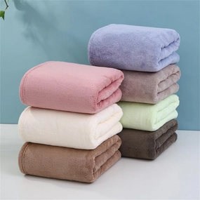 Men's and Women's Towel Bath Towel 7 Pieces Coral Velvet Bath Towel Plain Soft Absorbent Towel Bath Towel Gift