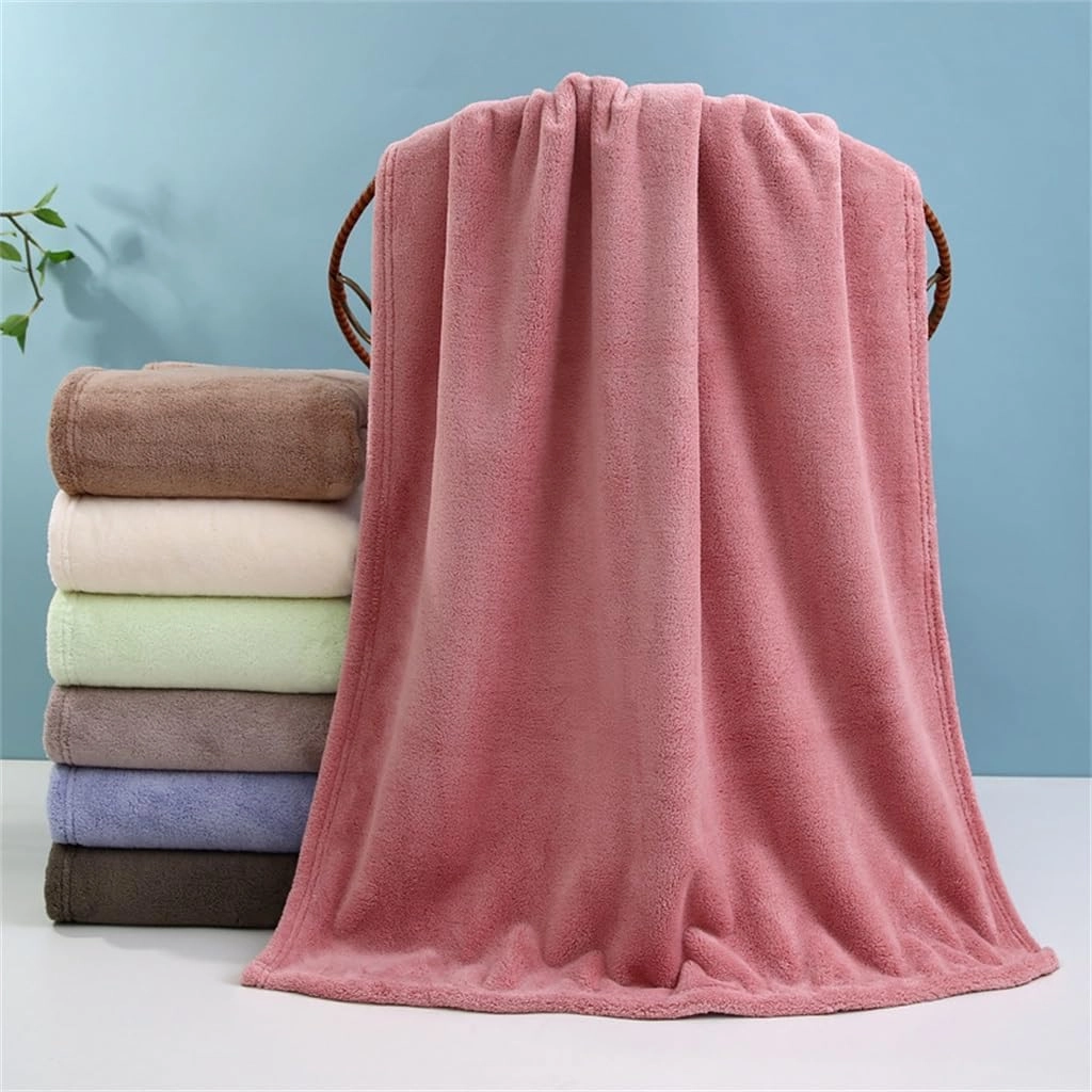 Men's and Women's Towel Bath Towel 7 Pieces Coral Velvet Bath Towel Plain Soft Absorbent Towel Bath Towel Gift