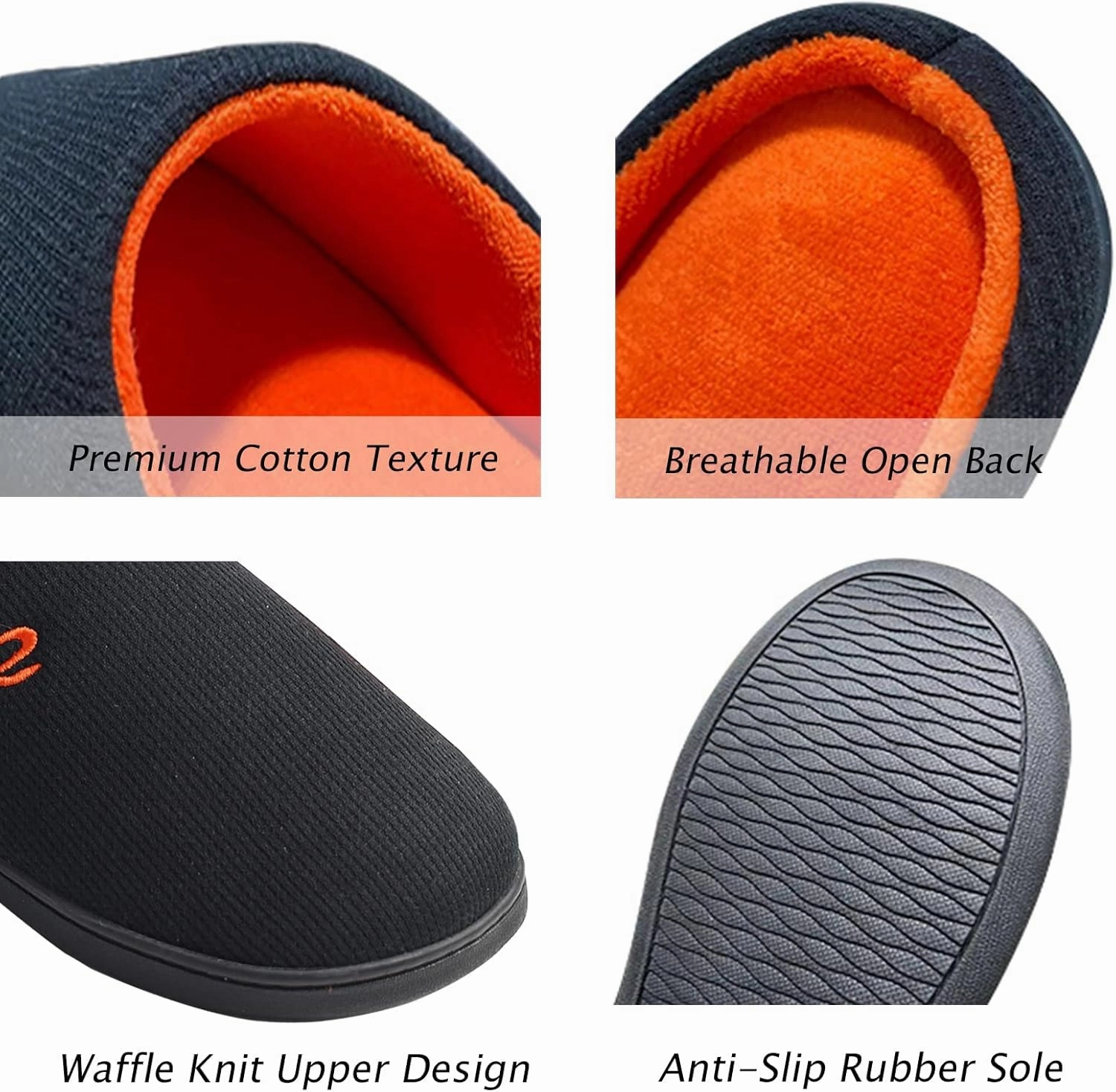 Men's Memory Foam Slippers, Comfy House Shoes, Cozy Men's Slippers with Warm Soft Coral Fleece Lining