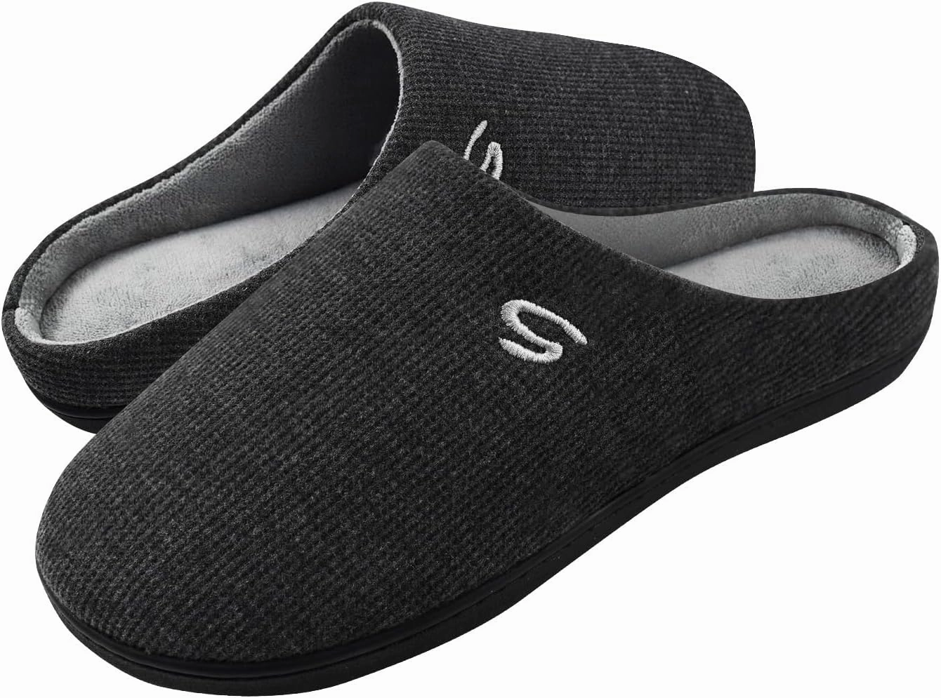 Men's Memory Foam Slippers, Comfy House Shoes, Cozy Men's Slippers with Warm Soft Coral Fleece Lining