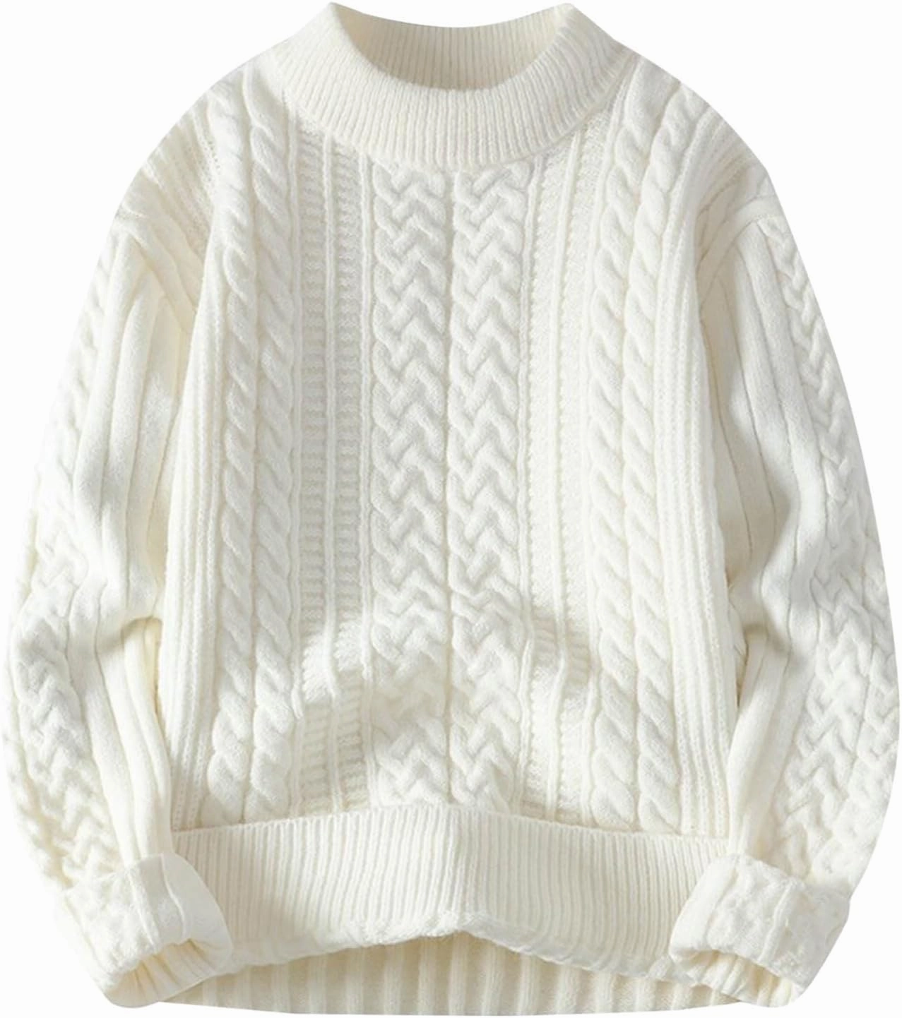 Men's Sweater Soft Casual Sweaters Knit Tuinc Pullover Sweaters with Ribbing Pullover Warm Fall Winter Gifts for Men