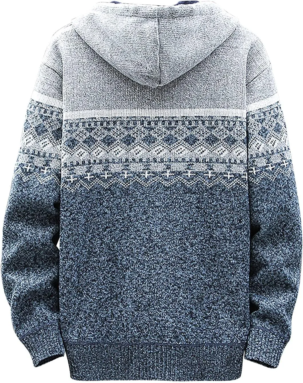 Men's Full-Zip Fleece Knitted Regular Fit Full Zip Cardigan Sweater with Soft Brushed Flannel Lining