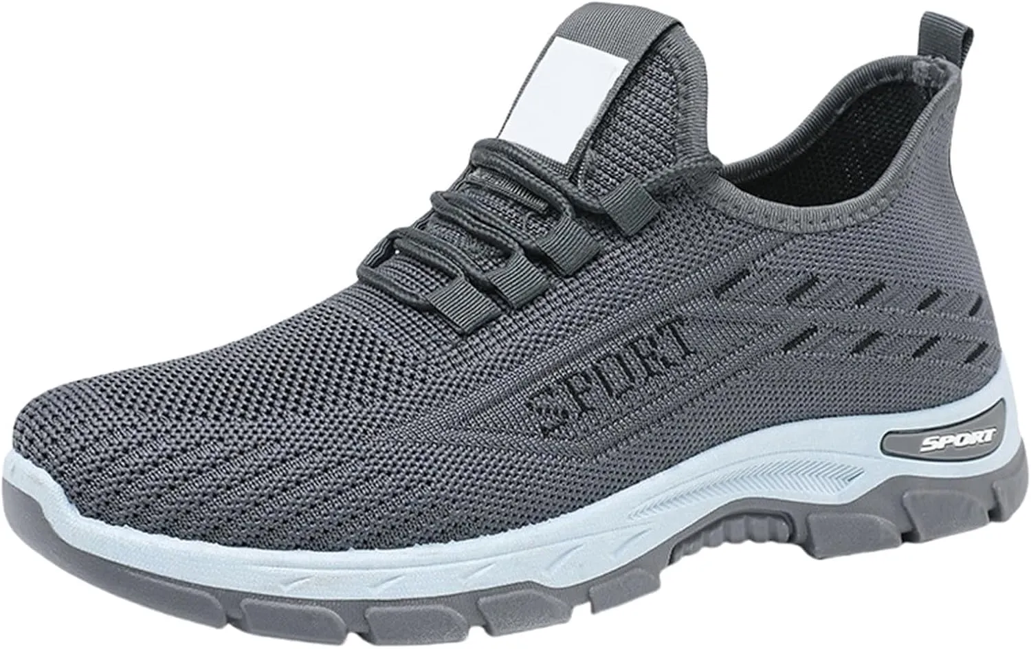 Mens Running Shoes Lace up Non Slip Fashion Sneakers Breathable Mesh Casual Sport Athletic Walking Shoes