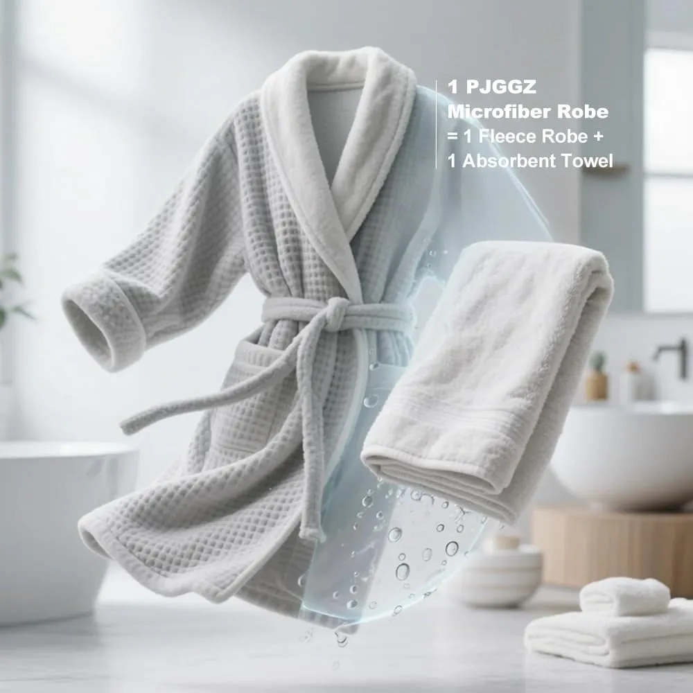 Men's Shawl Collar Bathrobe, Soft Long Towel Robe for Men - Super Absorbent Quick Dry yet Warm
