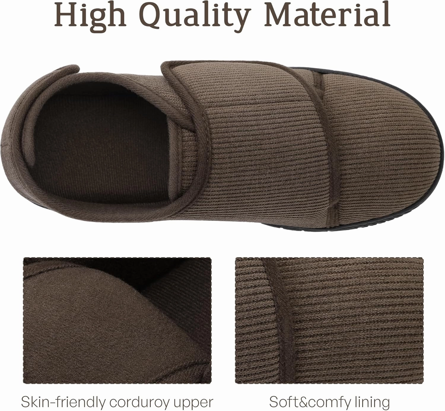 Mens Memory Foam Diabetic Slippers Comfy with Coral Fleece Lining for Arthritis Edema Swollen Feet House Shoes for Men