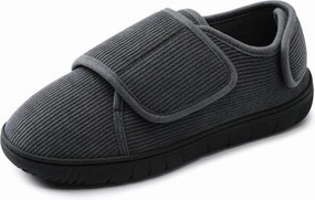 Mens Memory Foam Diabetic Slippers Comfy with Coral Fleece Lining for Arthritis Edema Swollen Feet House Shoes for Men