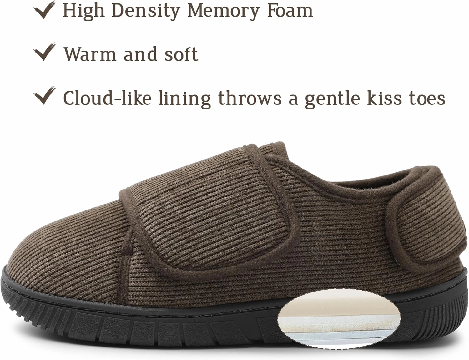 Mens Memory Foam Diabetic Slippers Comfy with Coral Fleece Lining for Arthritis Edema Swollen Feet House Shoes for Men
