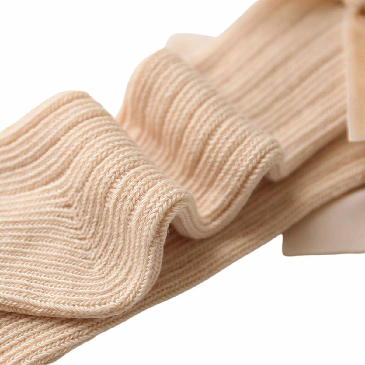 Merqwadd 4-Pack Baby Girls Knee High Socks Infants Toddlers Bow Knit Socks Cotton Tube Ruffled Stockings
