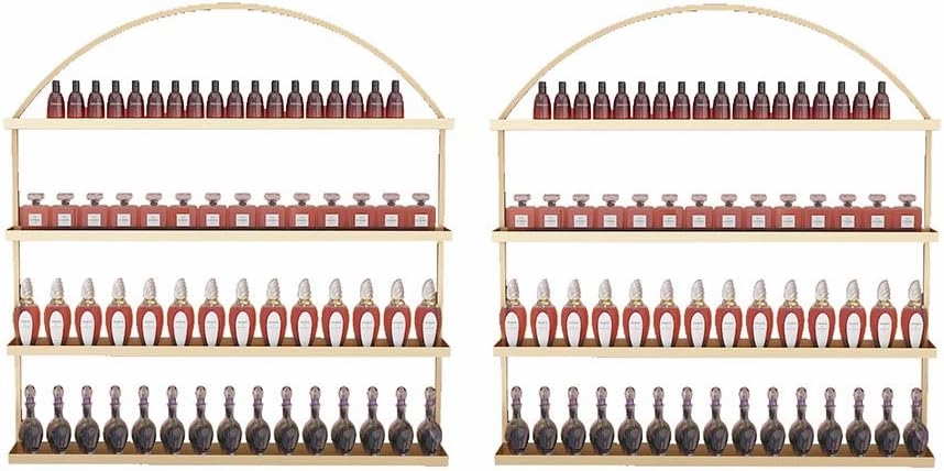 Metal Wall-Mounted Nail Polish Storage Racks Wall-Mounted Metal Nail Polish, Nail Salon Bottle Nail Polish, Lipstick and Perfume Display Rack, Used to Store Lipstick, Essential Oil (Gold 2 Piece Set