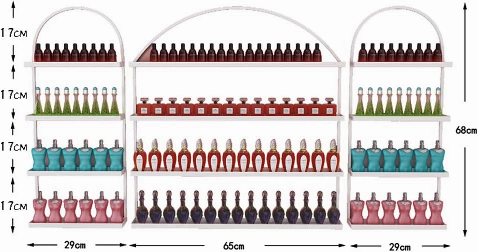 Metal Wall-Mounted Nail Polish Storage Racks Wall-Mounted Metal Nail Polish, Nail Salon Bottle Nail Polish, Lipstick and Perfume Display Rack, Used to Store Lipstick, Essential Oil (Gold 2 Piece Set