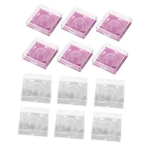 Mikinona 24pcs Plastic Eyelash Case Glitter Cardstock Transparent and Lash Box Rosy Silver for Secure Eyelash Storage and Easy Access