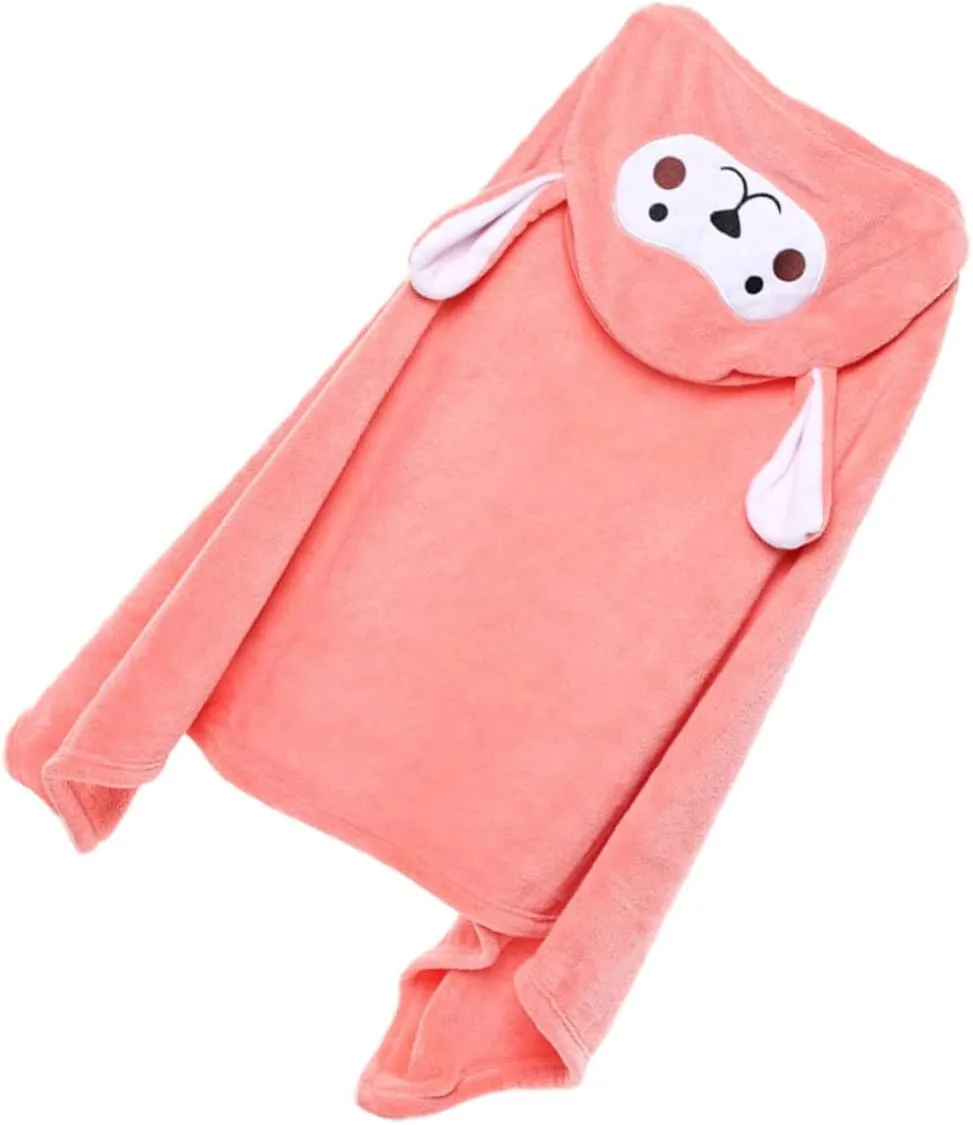 Milisten Hooded Bath Towel Poncho Set Child Bathing Blanket Cartoons Baby Wrapping Quilt Comfortable Fashionable Easy Care