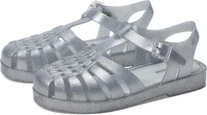Mini Melissa Girls Possession Shiny (Little Big Kid) Fisherman Sandal, Glitter Clear, 13