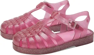 Mini Melissa Girls Possession Shiny (Little Big Kid) Fisherman Sandal, Glitter Pink, 2