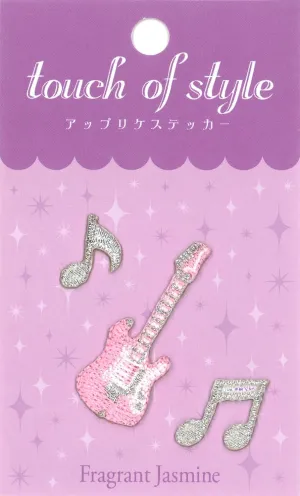minoda Touch of Style Applique Stickers Musical Instruments Guitar Pink p50r8209