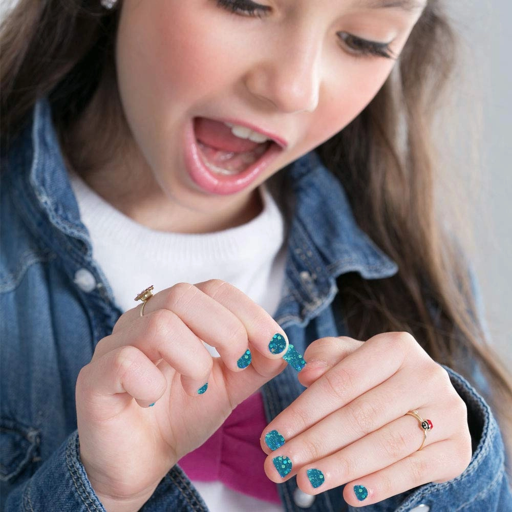 MISS NELLA PARTY COLLECTION 3-3 peel off, odour free, water base glitter nail polishes Pack- Blue The Candles (blue), Confetti Clouds (clear) & Marshmallow Overloud (coral)