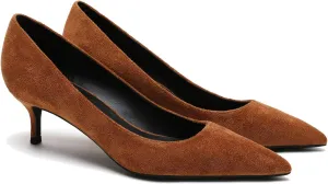 MOOMMO Kitten Heel Pumps Pointed Toe Satin Slip On 2 Inch Mid Heel Dress Shoes Classic Work Pumps for Office Ladies Wedding Bridal Party 4-13 M US