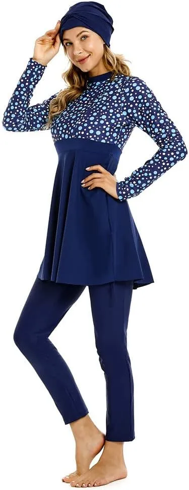 Muslim Swimsuit for Women Modest Swimwear Burkini Plus Size Long Sleeve Bathing Suit Islamic Swimming Suit