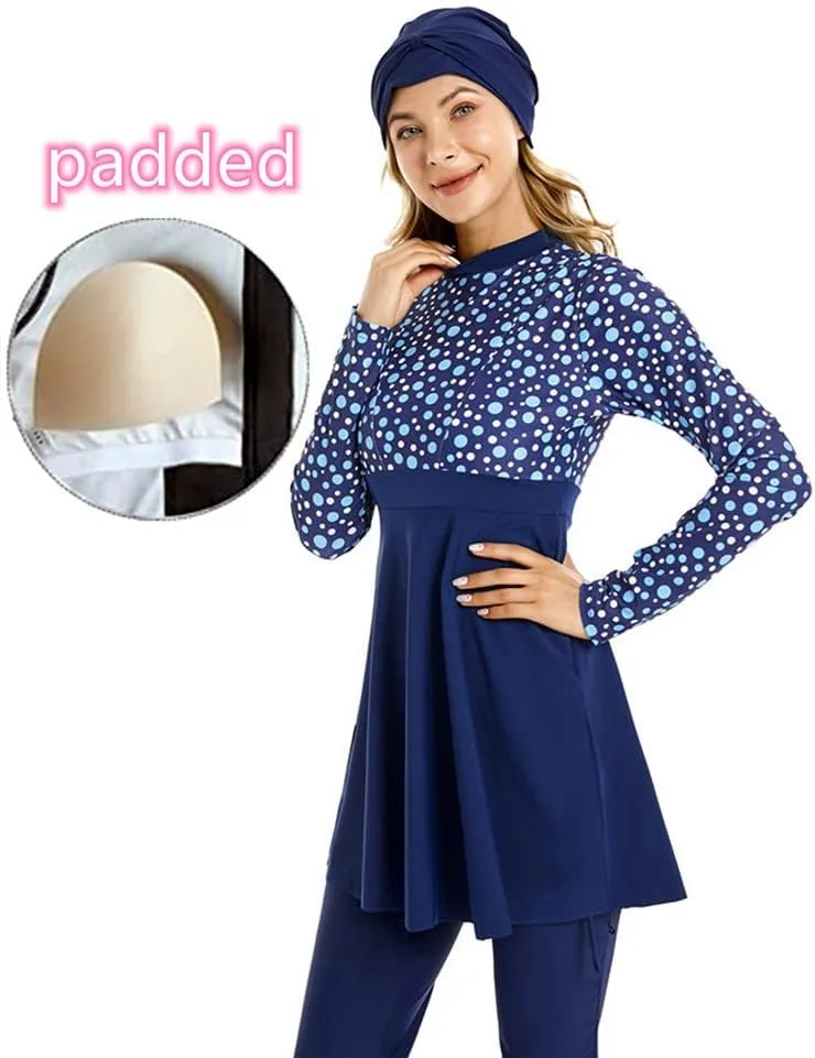 Muslim Swimsuit for Women Modest Swimwear Burkini Plus Size Long Sleeve Bathing Suit Islamic Swimming Suit