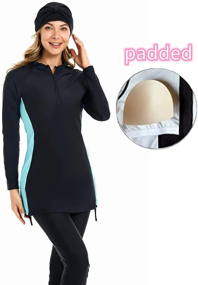 Muslim Swimsuit for Women Modest Swimwear Burkini Plus Size Long Sleeve Bathing Suit Islamic Swimming Suit