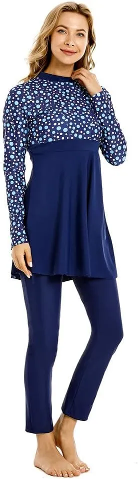 Muslim Swimsuit for Women Modest Swimwear Burkini Plus Size Long Sleeve Bathing Suit Islamic Swimming Suit