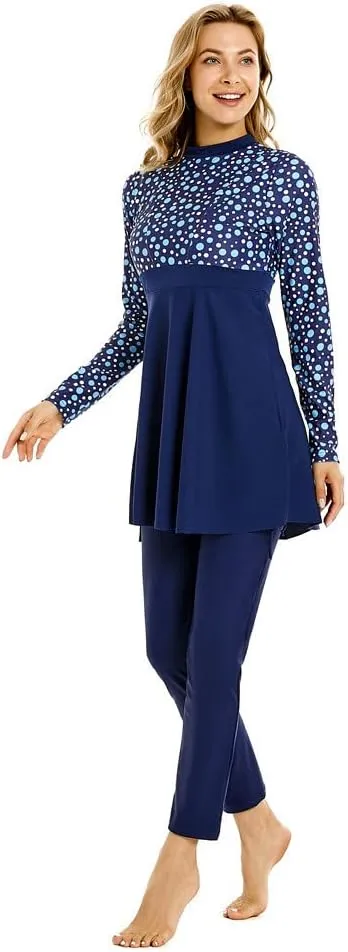 Muslim Swimsuit for Women Modest Swimwear Burkini Plus Size Long Sleeve Bathing Suit Islamic Swimming Suit