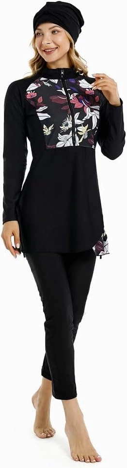 Muslim Swimsuit for Women Modest Swimwear Burkini Islamic Swimming Suit Plus Size Long Sleeve Bathing Suit