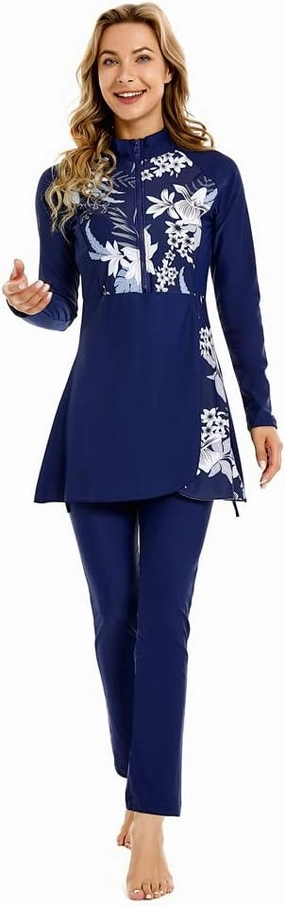 Muslim Swimsuit for Women Modest Swimwear Burkini Islamic Swimming Suit Plus Size Long Sleeve Bathing Suit