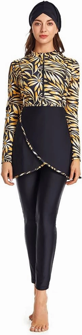 Muslim Swimsuit for Women Modest Swimwear Burkini Islamic Swimming Suit Plus Size Long Sleeve Bathing Suit