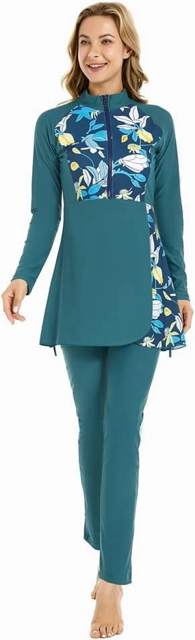 Muslim Swimsuit for Women Modest Swimwear Burkini Islamic Swimming Suit Plus Size Long Sleeve Bathing Suit