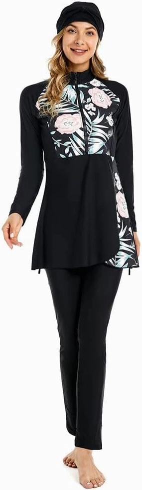 Muslim Swimsuit for Women Modest Swimwear Burkini Islamic Swimming Suit Plus Size Long Sleeve Bathing Suit