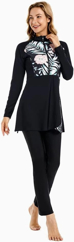 Muslim Swimsuit for Women Modest Swimwear Burkini Islamic Swimming Suit Plus Size Long Sleeve Bathing Suit