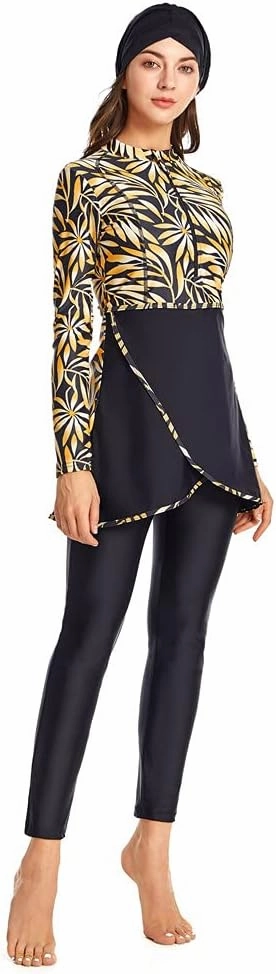 Muslim Swimsuit for Women Modest Swimwear Burkini Islamic Swimming Suit Plus Size Long Sleeve Bathing Suit