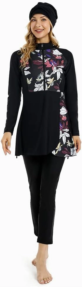 Muslim Swimsuit for Women Modest Swimwear Burkini Islamic Swimming Suit Plus Size Long Sleeve Bathing Suit