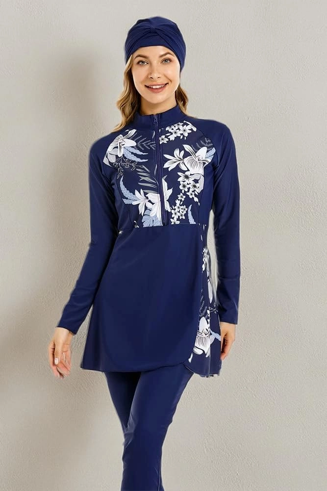 Muslim Swimsuit for Women Modest Swimwear Burkini Islamic Swimming Suit Plus Size Long Sleeve Bathing Suit