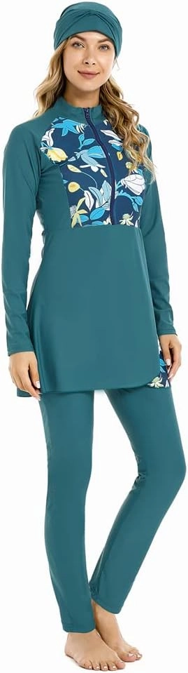 Muslim Swimsuit for Women Modest Swimwear Burkini Islamic Swimming Suit Plus Size Long Sleeve Bathing Suit