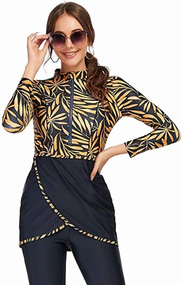 Muslim Swimsuit for Women Modest Swimwear Burkini Islamic Swimming Suit Plus Size Long Sleeve Bathing Suit