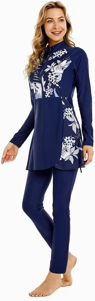Muslim Swimsuit for Women Modest Swimwear Burkini Islamic Swimming Suit Plus Size Long Sleeve Bathing Suit