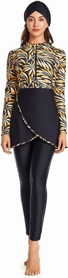 Muslim Swimsuit for Women Modest Swimwear Burkini Islamic Swimming Suit Plus Size Long Sleeve Bathing Suit