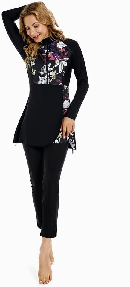 Muslim Swimsuit for Women Modest Swimwear Burkini Islamic Swimming Suit Plus Size Long Sleeve Bathing Suit