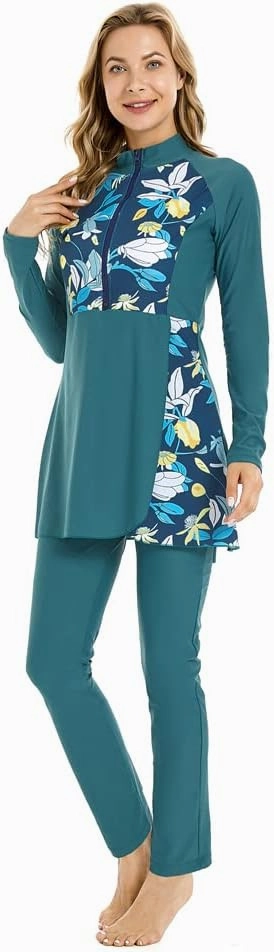 Muslim Swimsuit for Women Modest Swimwear Burkini Islamic Swimming Suit Plus Size Long Sleeve Bathing Suit