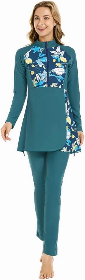 Muslim Swimsuit for Women Modest Swimwear Burkini Islamic Swimming Suit Plus Size Long Sleeve Bathing Suit