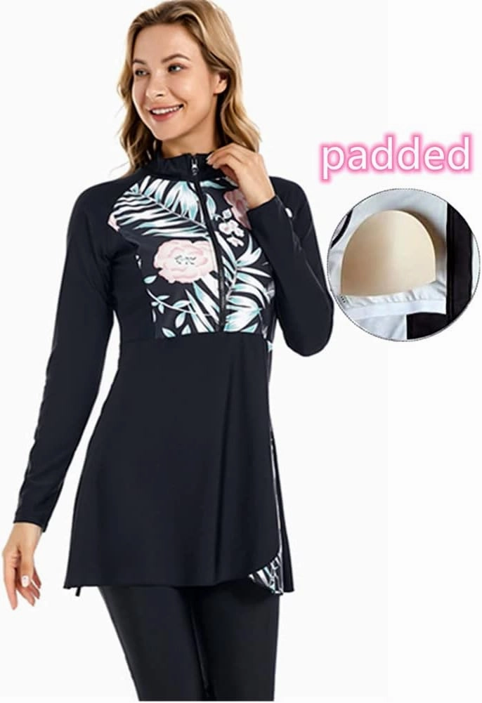 Muslim Swimsuit for Women Modest Swimwear Burkini Islamic Swimming Suit Plus Size Long Sleeve Bathing Suit