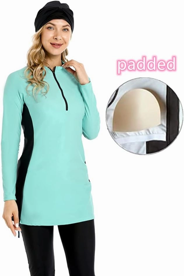 Muslim Swimsuit for Women Modest Swimwear Burkini Plus Size Long Sleeve Bathing Suit Islamic Swimming Suit