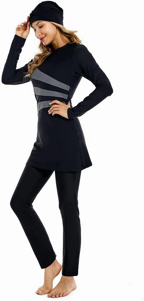 Muslim Swimsuit for Women Modest Swimwear Burkini Plus Size Long Sleeve Bathing Suit Islamic Swimming Suit