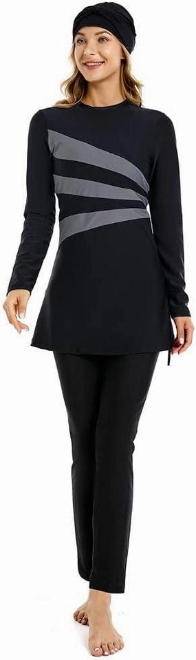 Muslim Swimsuit for Women Modest Swimwear Burkini Plus Size Long Sleeve Bathing Suit Islamic Swimming Suit