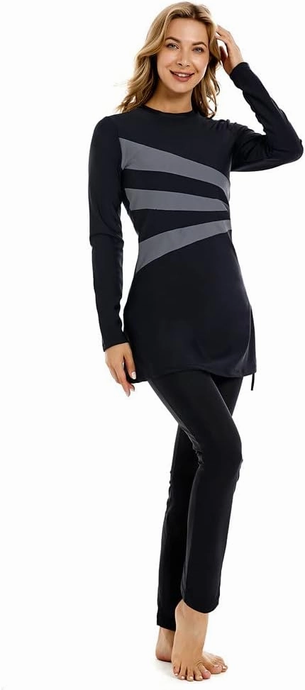 Muslim Swimsuit for Women Modest Swimwear Burkini Plus Size Long Sleeve Bathing Suit Islamic Swimming Suit