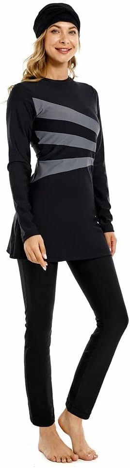 Muslim Swimsuit for Women Modest Swimwear Burkini Plus Size Long Sleeve Bathing Suit Islamic Swimming Suit