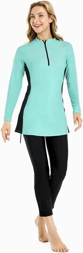 Muslim Swimsuit for Women Modest Swimwear Burkini Plus Size Long Sleeve Bathing Suit Islamic Swimming Suit