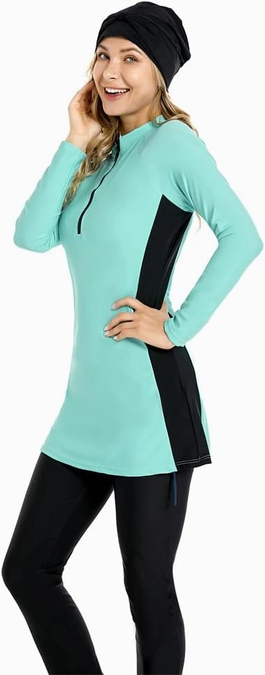 Muslim Swimsuit for Women Modest Swimwear Burkini Plus Size Long Sleeve Bathing Suit Islamic Swimming Suit